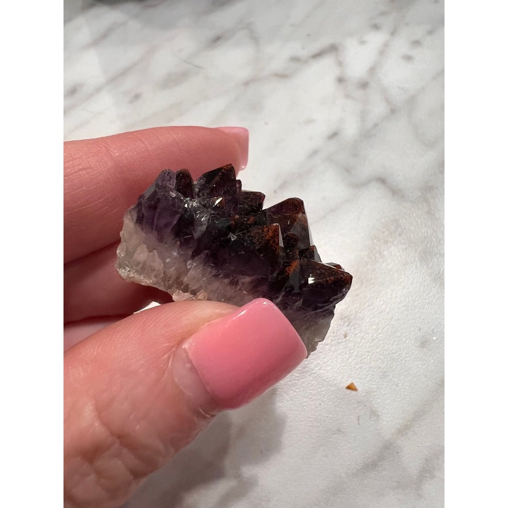 Natural Super Seven Amethyst Crystal Cluster Raw Specimen Purple Hematite Quartz
